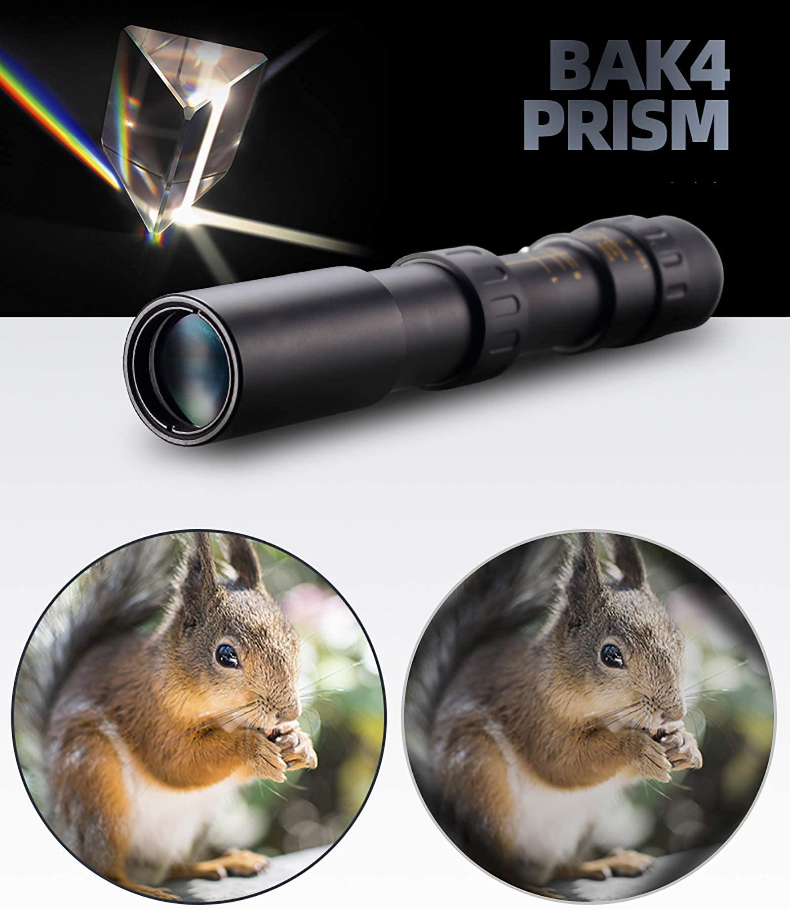 Télescope monoculaire Zoom téléobjectif Cadeau, Jumelles 10-100X32Mm pour Adultes, monoculaire de Vision Nocturne à Faible luminosité avec trépied pour Smartphone pour l'observation des Oiseaux