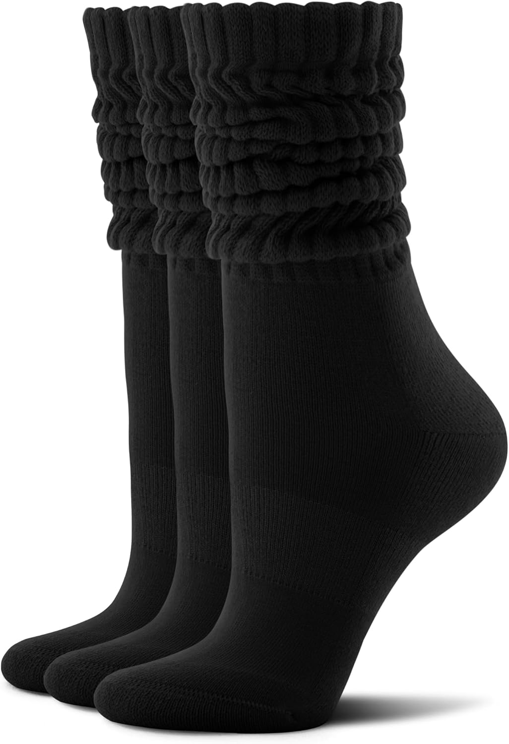 FITRELL Slouch Socks for Women, 3 Pairs Soft Cotton Knee High Scrunch Tube Boot Socks - Image 8