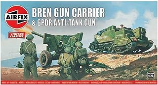 Airfix Vintage Classics Bren Gun Carrier & 6 PDR Anti-Tank Gun 1:76 Military Ground Vehicles Plastic Model Kit A01309V