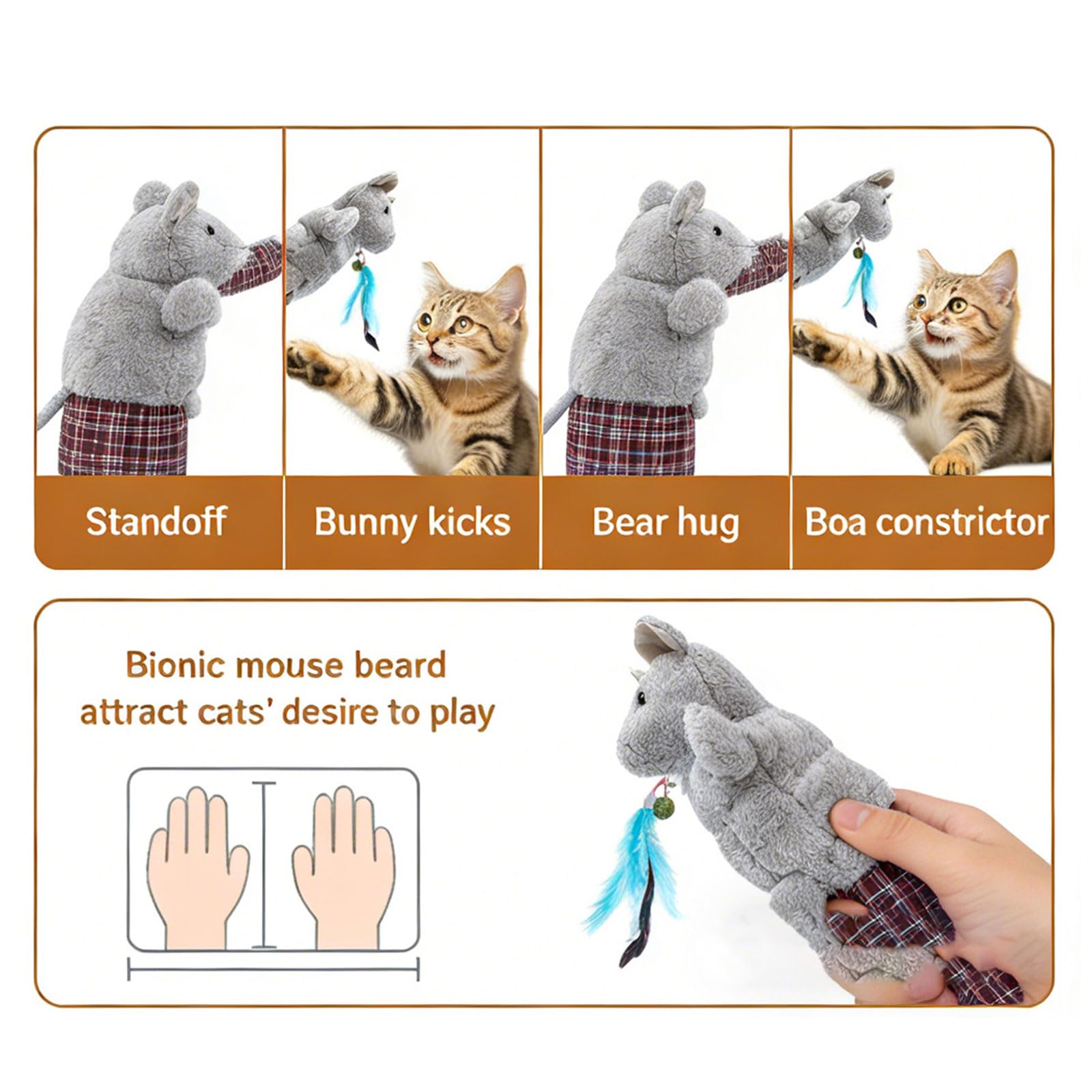 PANGBOER Giocattolo marionette per gatti lottatori in tessuto morbido con struttura pelosa per giochi graffi e display per soggiorno Giocattolo multifunzionale per decorazioni per gatti
