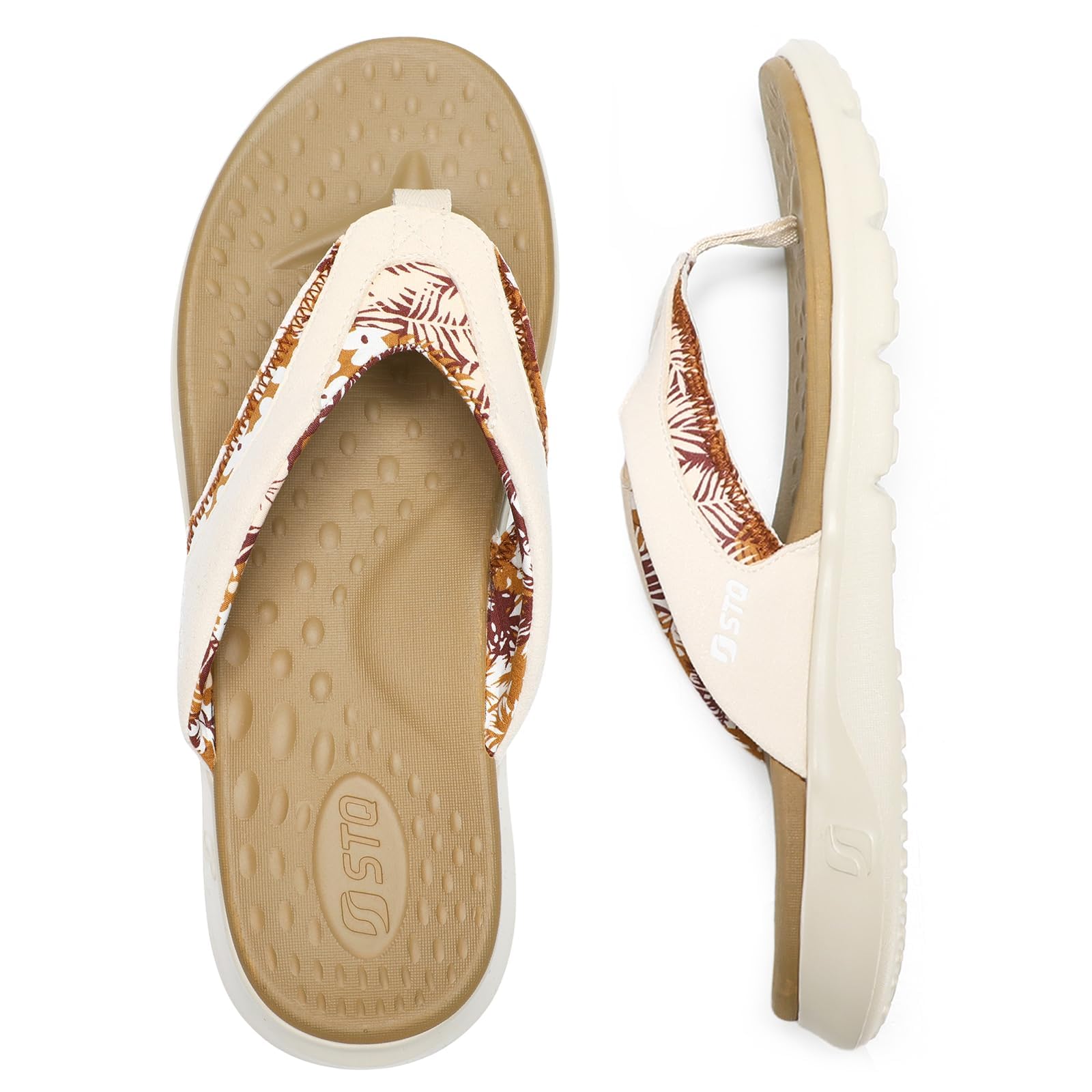 STQ Orthopedic Flip Flops for Women | Memory Foam Flip-flops for Plantar Fasciitis witn Arch Support Pain Relief