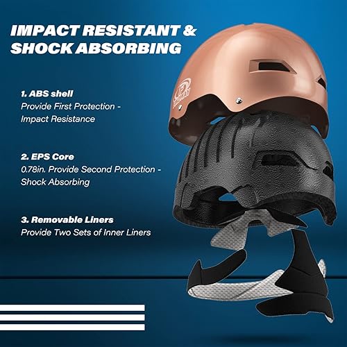 Miniatura 3 de Findway Casco de bicicleta de monopatín, casco de bicicleta para niños, jóvenes y adultos, adecuado para viajeros, patinaje, scooter, longboard y