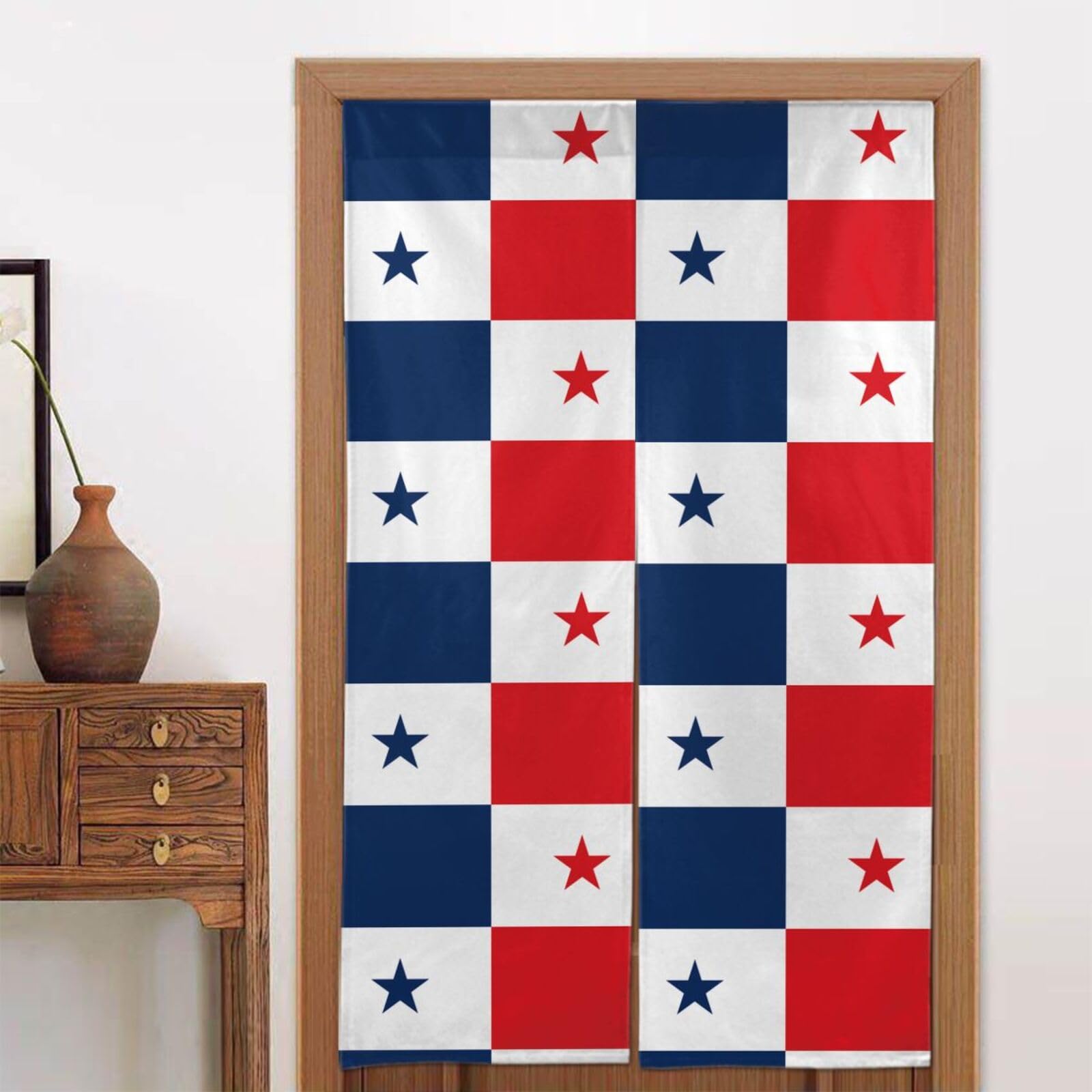 chenfandi Flag of Panama Door curtain, blackout, suitable for bedrooms, bathrooms, windows, etc., 86 x 143 cm.