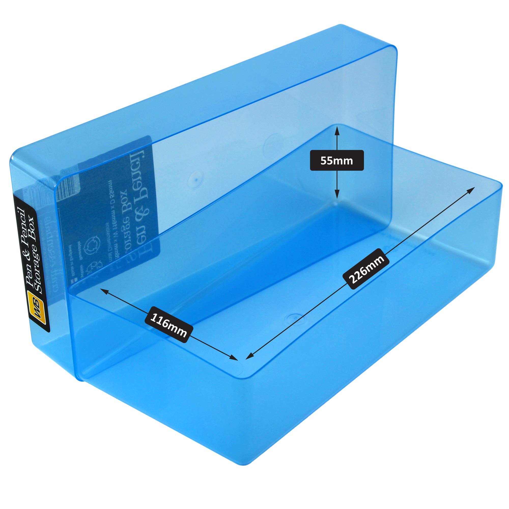 Scatole Portamatite Trasparenti 10 Pezzi – Contenitori In Plastica Impilabili Con Coperchio A Scatto, Ideali Per Ufficio E Hobby (19x9,5x3 Cm)