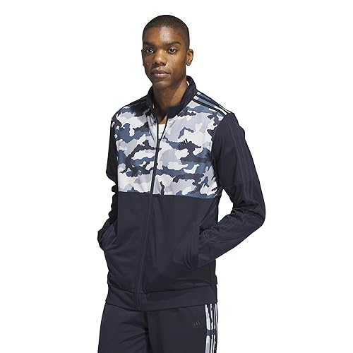 adidas mens Essentials Camouflage Tricot Track Jacket