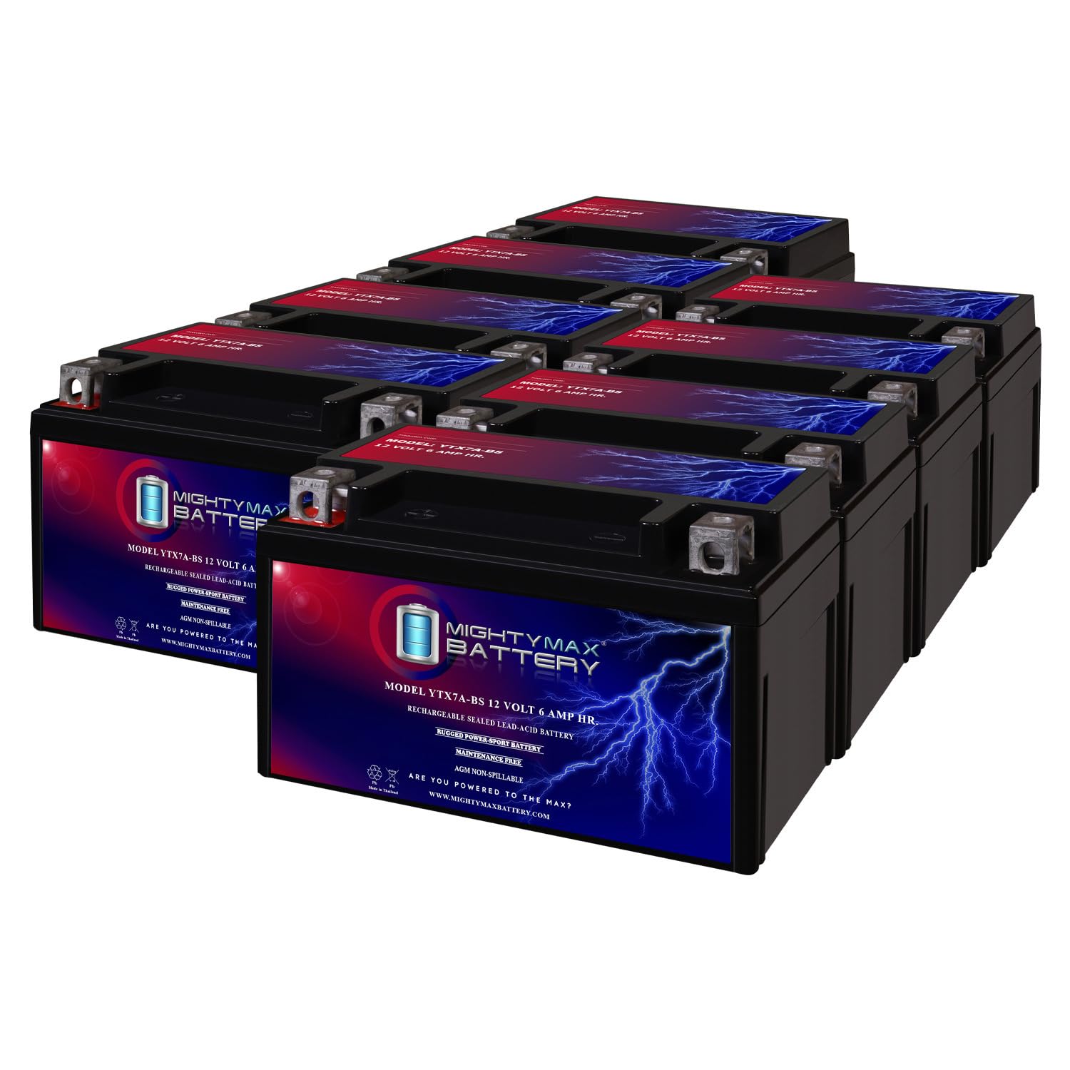 Amazon.com: Mighty Max Battery YTX7A-BS 12V 6AH Replacement