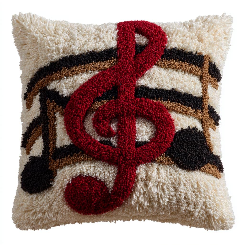 AxiangziK Handmade Latch Hook Cushion Kit 17x17 Inch,Colorful Notes