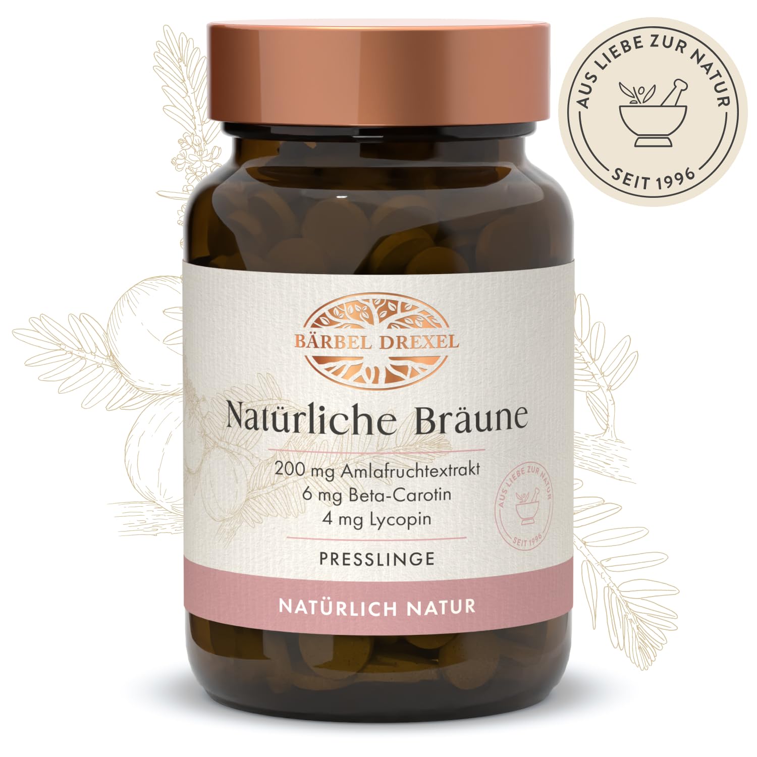BÄRBEL DREXEL Natürliche Bräune mit Beta-Carotin Hochdosiert + Carotinoid-Vitaminen (80 Stk) Unterstützen die Bräunungsfähigkeit des Körpers, Vegan, Bräunungskapseln ohne unerwünschte Zusätze