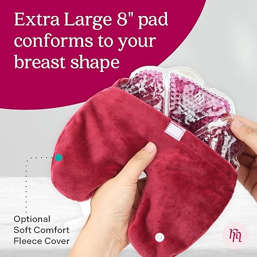 Miniatura 3 de Nurse & Nourish 6 almohadillas de lactancia XL caliente/frías, 4 inserciones de gel, 2 mangas de forro polar, paquete de alivio de mastitis,