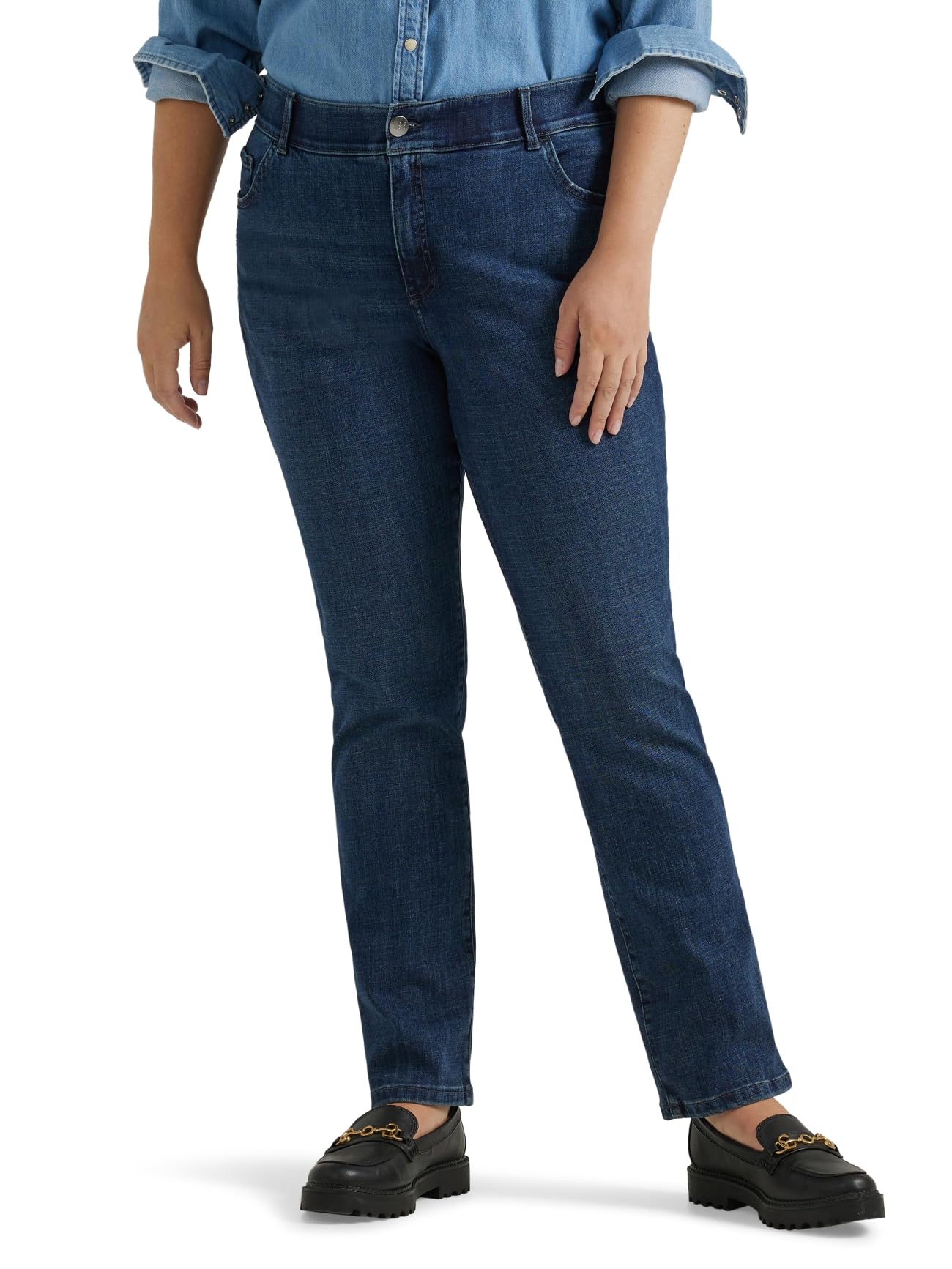 Lee womens Plus Size Ultra Lux Comfort With Flex Motion Straight Leg Jean