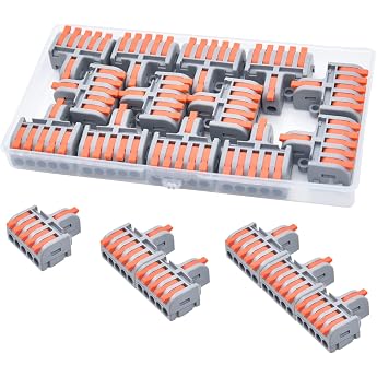 Pack of 13 Cable Connectors 1 in 5 Out Connection Clamp with Lever 0.2-4 mm   Conductor Clamp DIY Combinable Compact Luster Terminal Electrical Connection Blocks