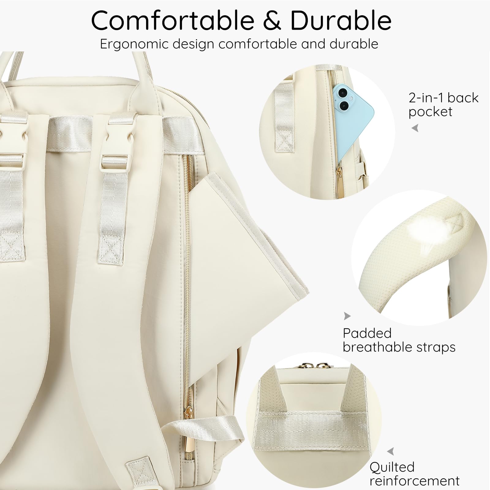 AIJIEKE Mochila para pañales, bolsa de pañales impermeable multifuncional, bolsa de viaje para bebé con cambiador