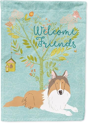 Caroline's Treasures BB7584GF - Bandera de bienvenida Collie, tamaño de jardín, multicolor