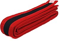 AAMA Martial Arts Color Belts with Black Stripe - Taekwondo Karate Judo Belts, 9 Colors & Sizes, Durable 1-5/8" Wide