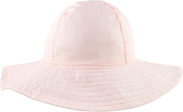 Pesci Baby Girls Sun Hat Wide Brim Summer Bucket (Pink, 3-6 Months 44cm)