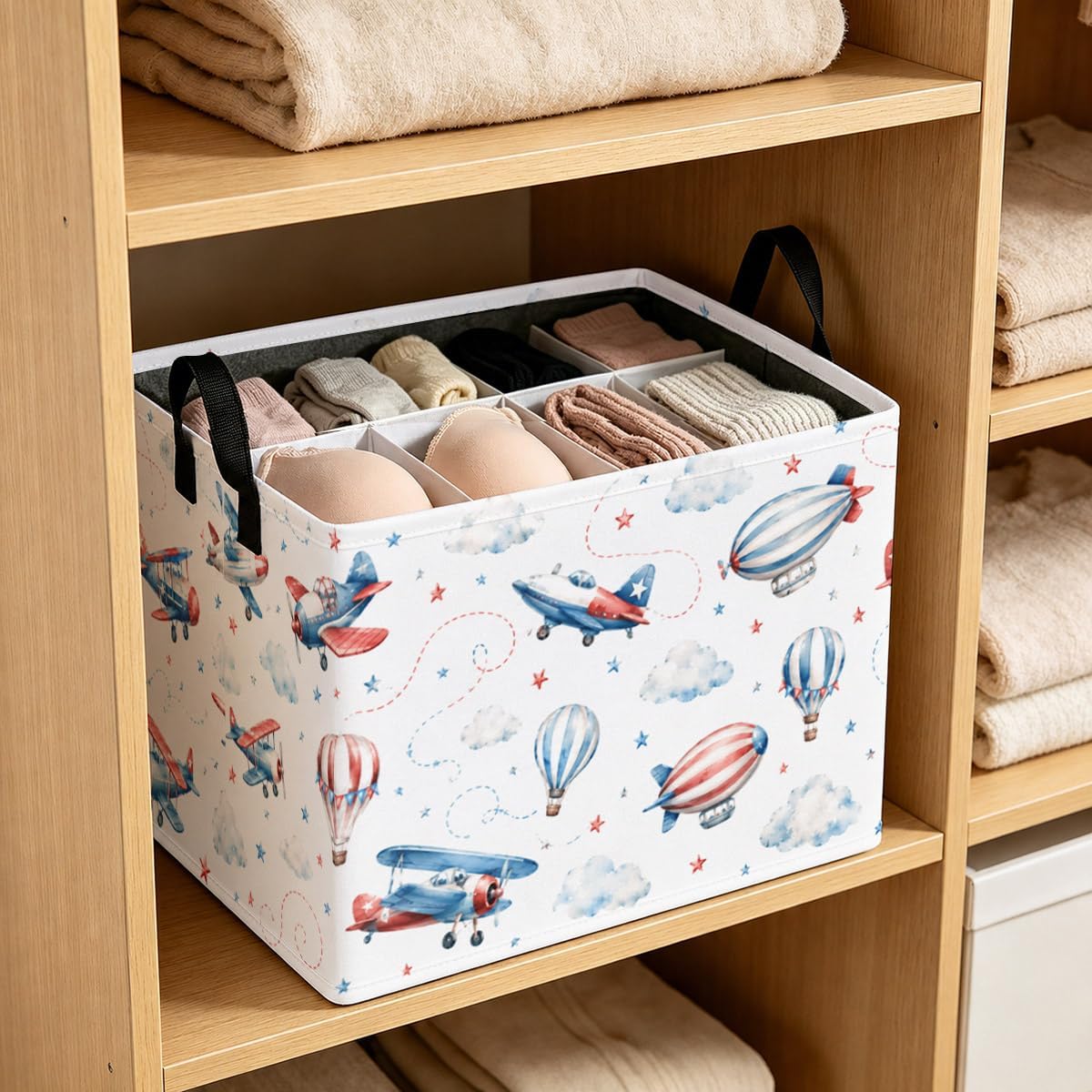 Airplane Storage Basket 56L, Laundry Hamper Gift Organizer image 3