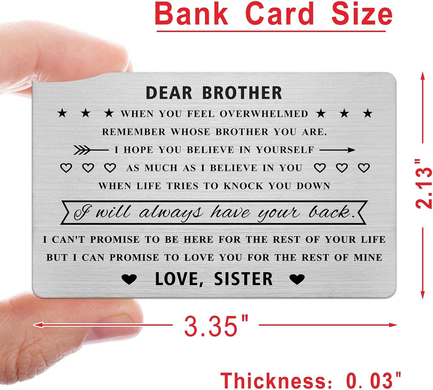 Jzxwan Brother Card Gifts from Sister, to My Brother Birthday Wedding Valentines Day Card from Sister for Men - Image 2