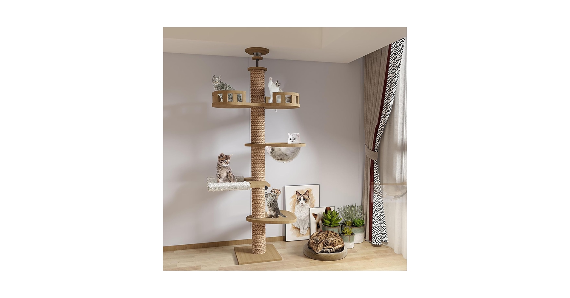 Amazon.com : Floor to Ceiling cat Tree - Adjustable Height