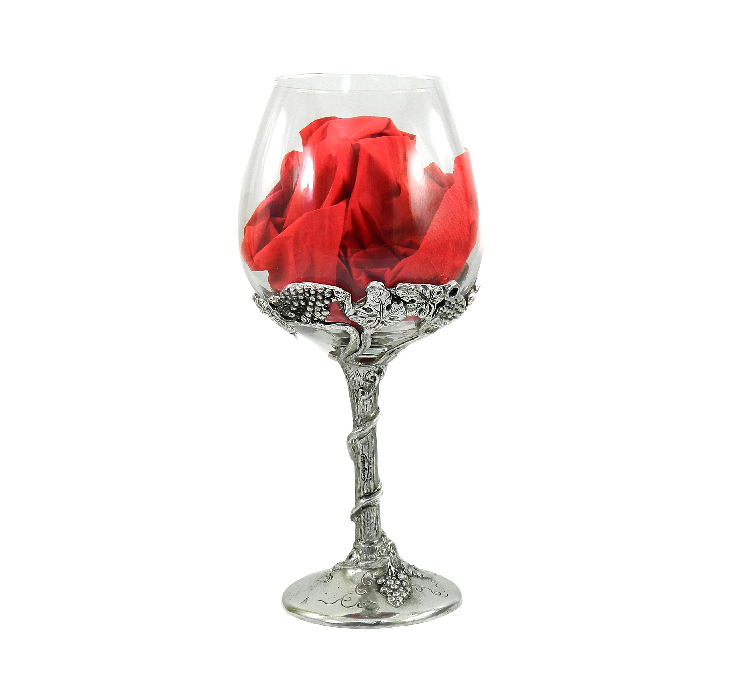 Glass of great class, goblet for white or red wine. Great Christmas gift for men and women, Customizable with engraving. Made in Italy Cavagnini