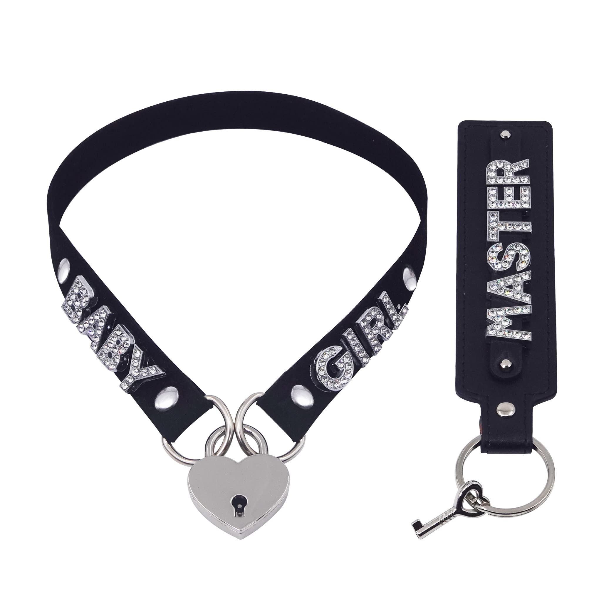 Heart Padlock Collar With Key For Women, Handmade Black Velvet Letter Padlock Choker Necklace With Leather Keychain, Punk Gothic Jewelry For Outfits