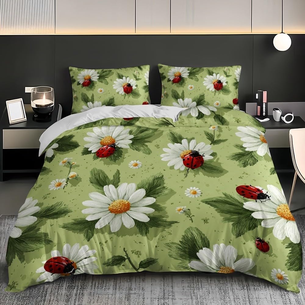 Housse de couette 240x260 marguerite en microfibre doux de qualité supérieure