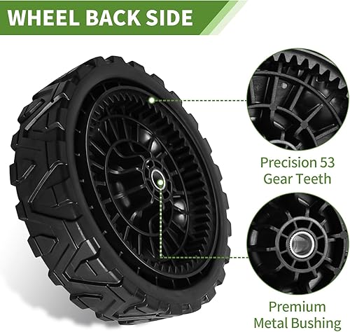 Miniatura 4 de Paquete de 2 ruedas de repuesto 634-05040 para cortacésped Craftsman, montaje de rueda de 8 pulgadas, ruedas delanteras compatibles con cortacésped