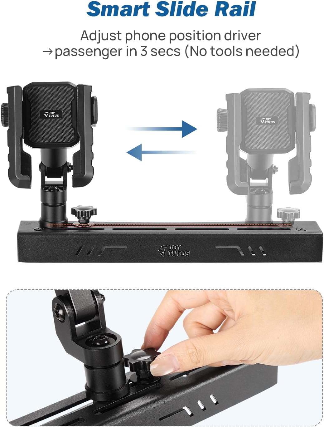 JOYTUTUS Metal Dash Platform Mount Phone Holder Compatible with 2014-2018 Silverado & Sierra, 2015-2019 Silverado HD & Sierra HD| Custom Fit Phone Mount Expansion Platform| One-Hand Adjustable Clip
