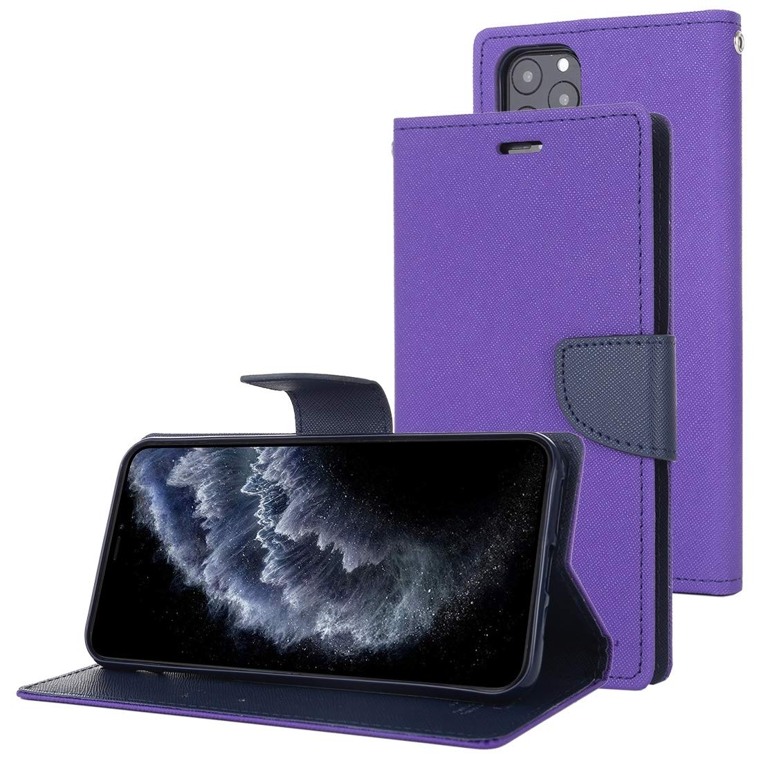 Étui cuir iPhone 11 Pro Max premium Mercury coque de protection rigide violette - 8