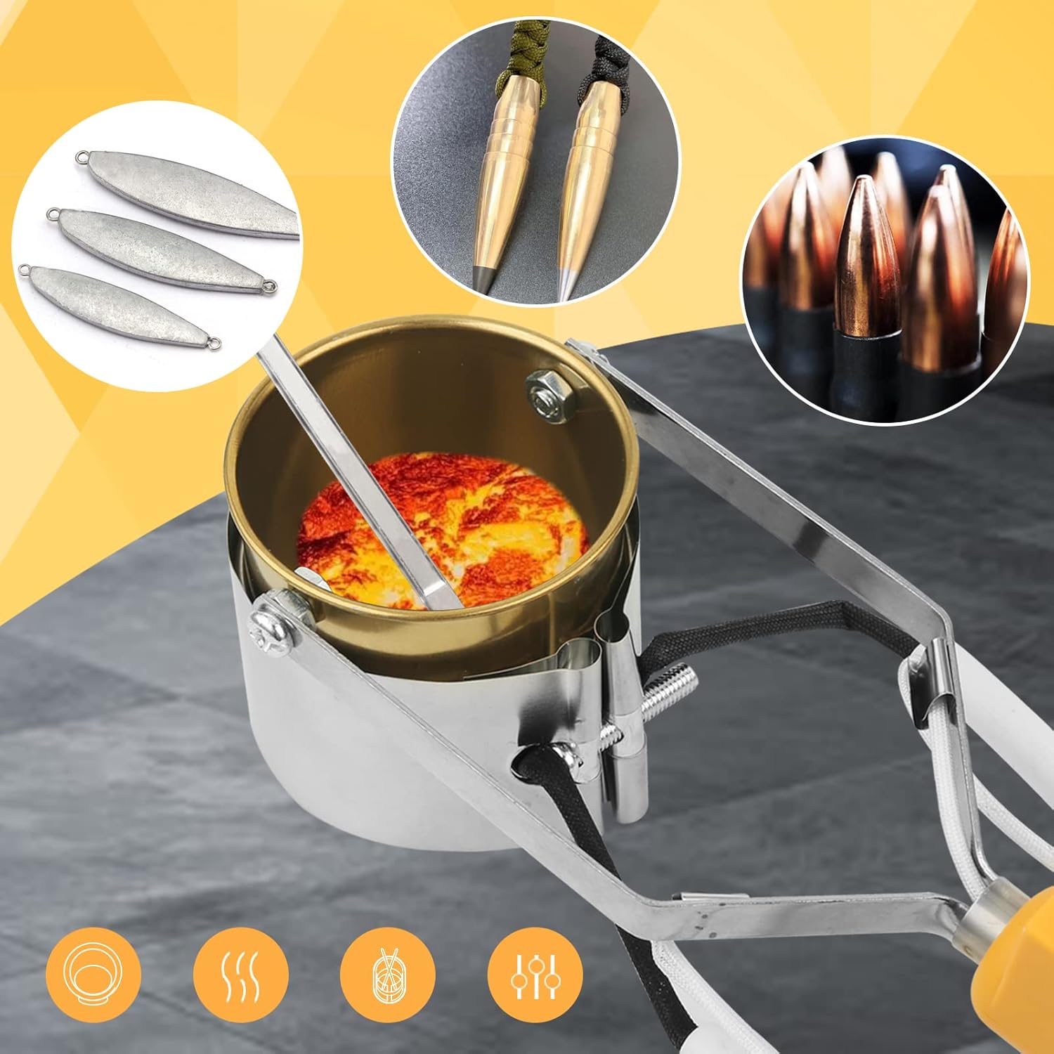 Lead Melting Pot, Lead Melting Pot for Fishing & Bullets Molds Kit, Electric Melting Pot for Lead, Crucibles for Melting Metal, Suitable for Fishing Weight Molds & Metal Pendant 、DIY（300W）
