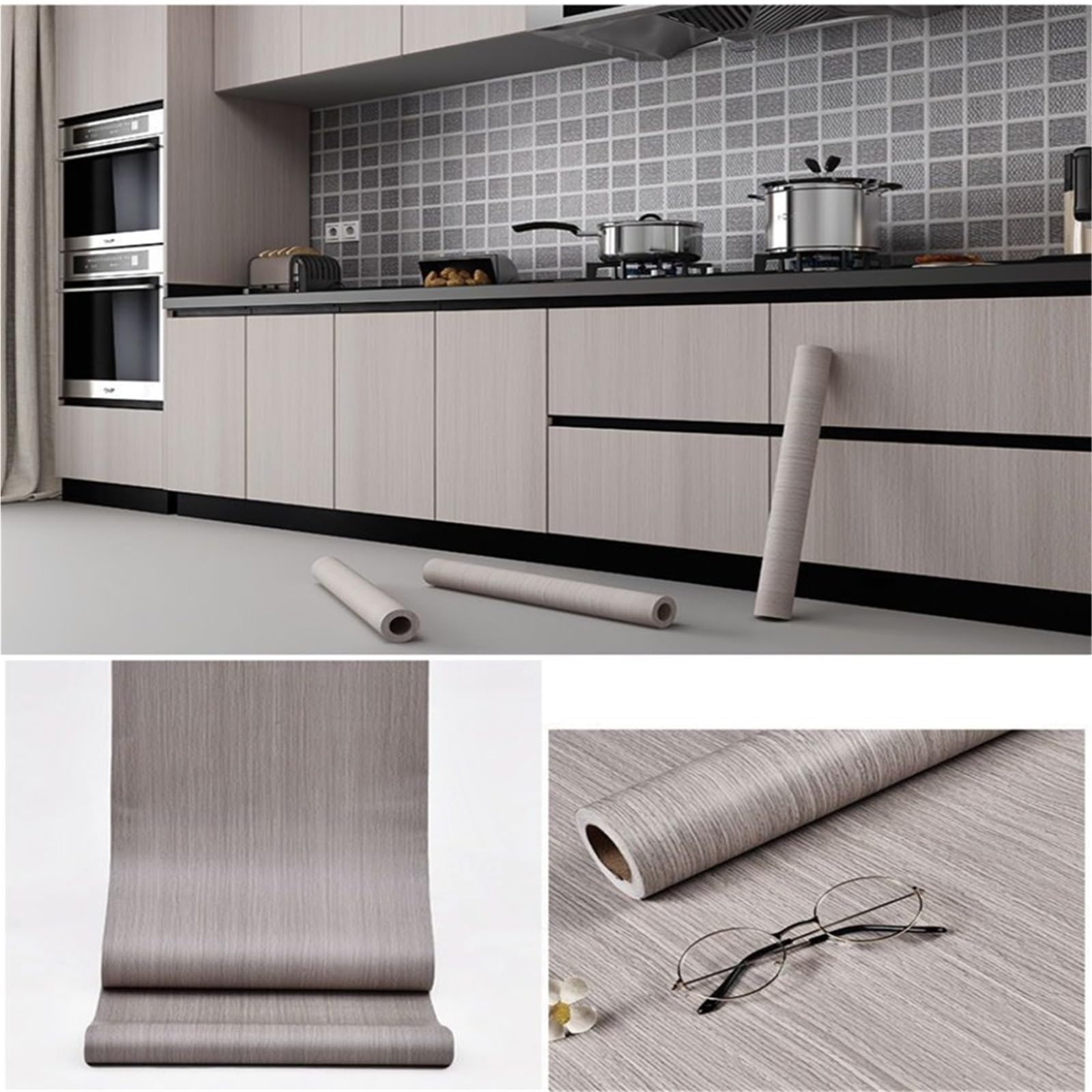 Adesivo for porta con venature del legno 90 cm