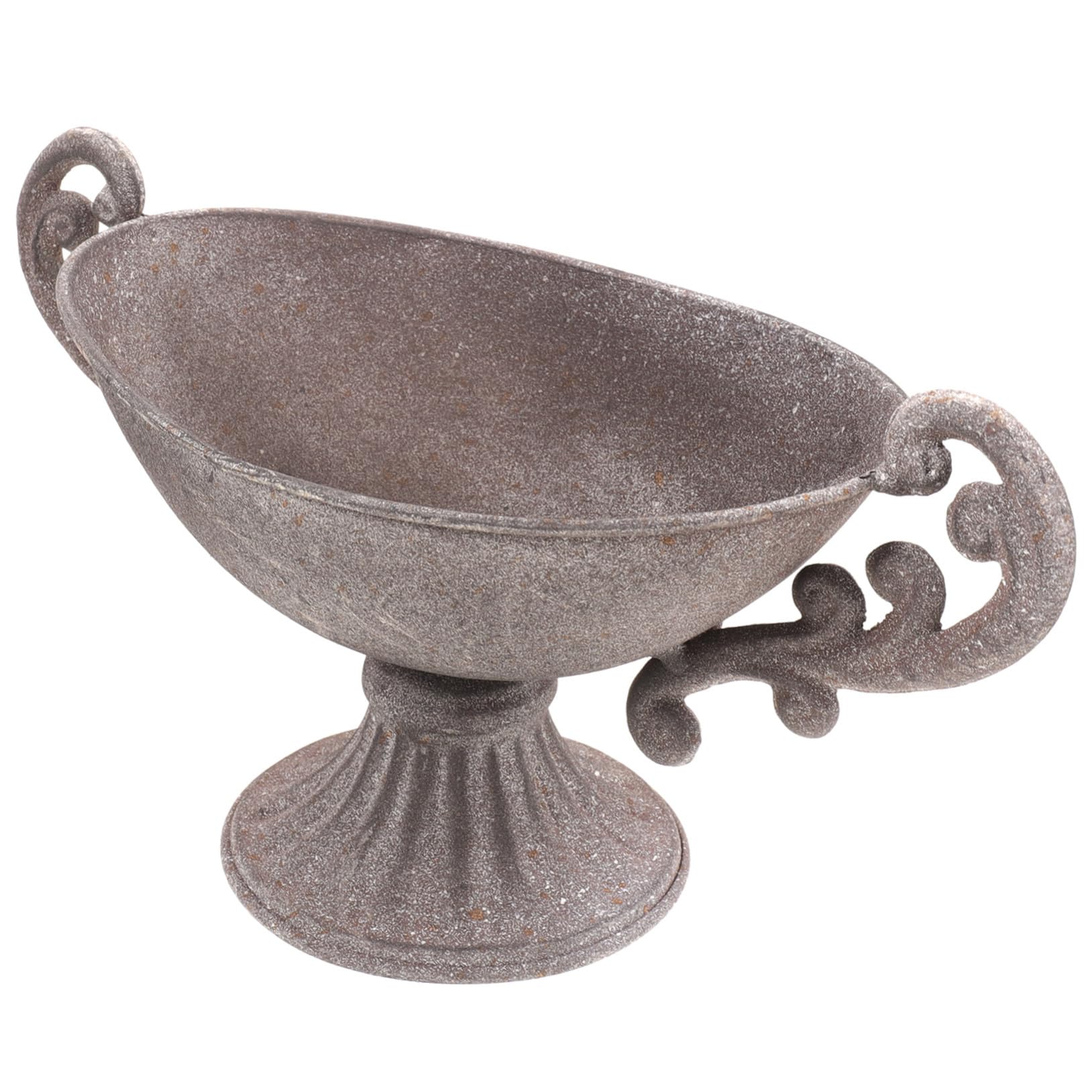Pot de fleurs en fer avec double poignées robustes, jardinière vintage en métal durable