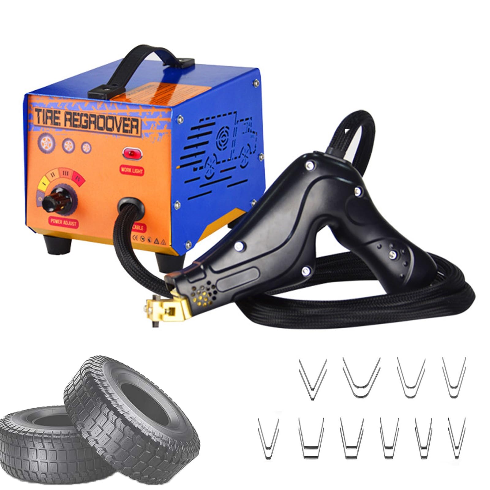 JYBNBBE Tire Groover Machine with Adjustable Temperature and 20 Blades for Retreading and Tread Pattern Creation on Truck Tires