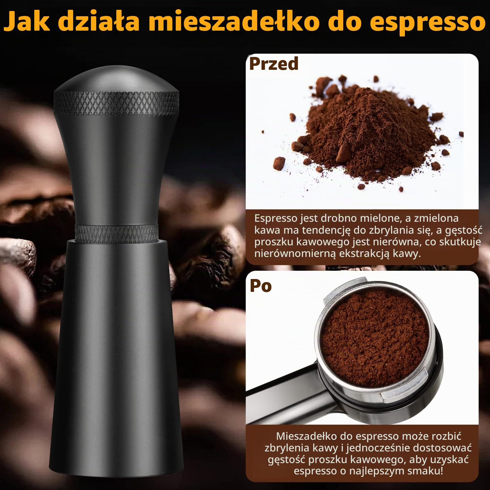 WDT Narzędzie do Dystrybucji Espresso Narzędzia Mieszadła Espresso, 0.35mm 7 Igieł Mieszadło do Kawy Espresso z Dodatkowymi 7 Wymiennymi Igłami (Czarne)