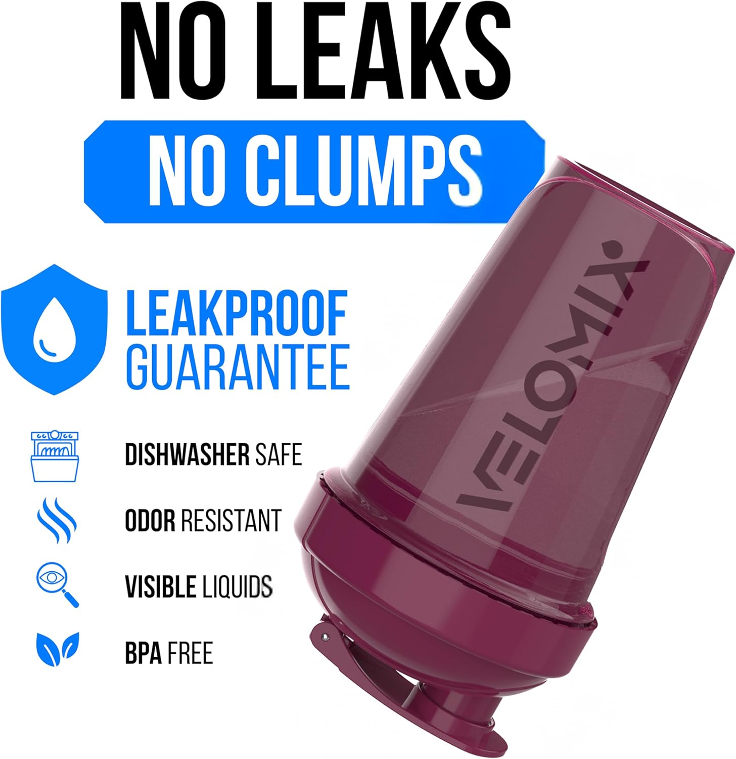 VELOMIX -4 PACK- 20 OZ Protein Shaker Bottles for Protein Mixes, Shaker Cups for Protein Shakes, Small Shaker Bottle Pack, Shaker Cup, Shakers for protein Shakes (Berry Blend) - Image 3