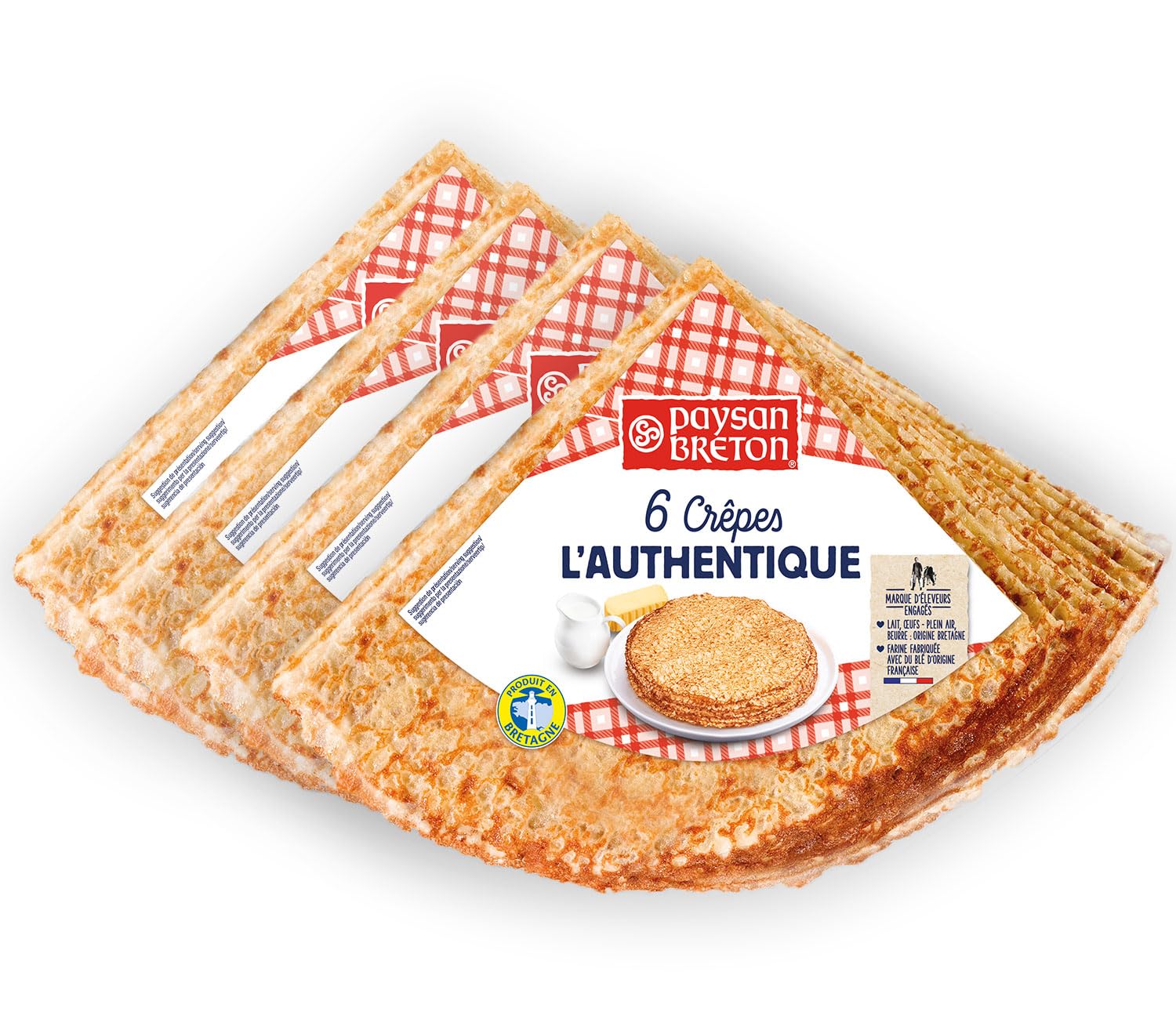 PAYSAN BRETON - 4 paquetes X6 CREPES bretonas "Authentique" (24 crepes "nature")