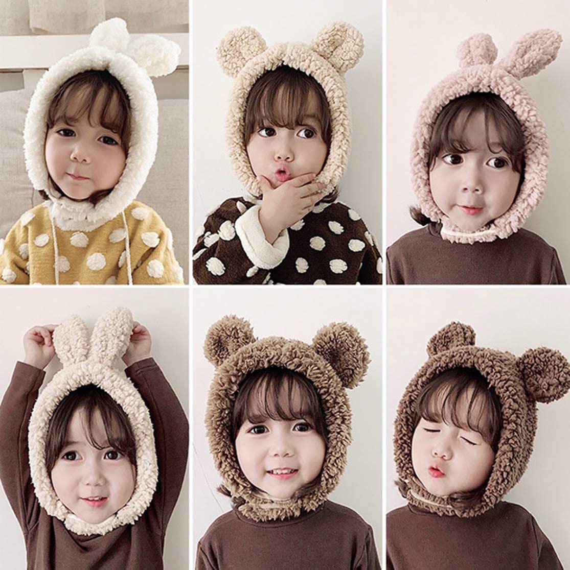 Amazon.co.jp: くま耳 うさ耳 もこもこ あったかい 帽子 ボンネット  