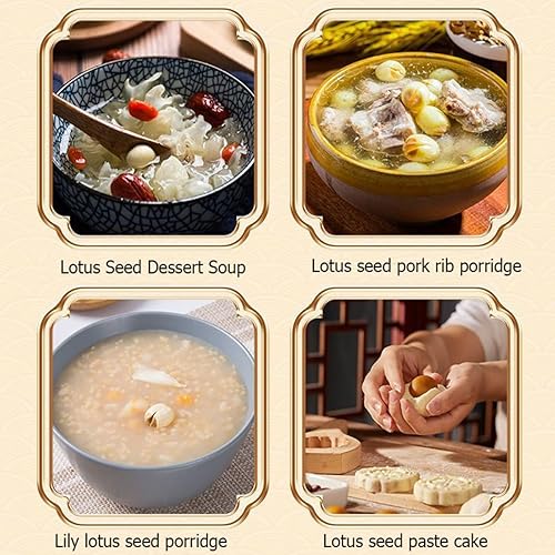 Miniatura 9 de Semilla de loto blanco seco 10.58 oz Semilla de loto seca hueca 10.58 oz