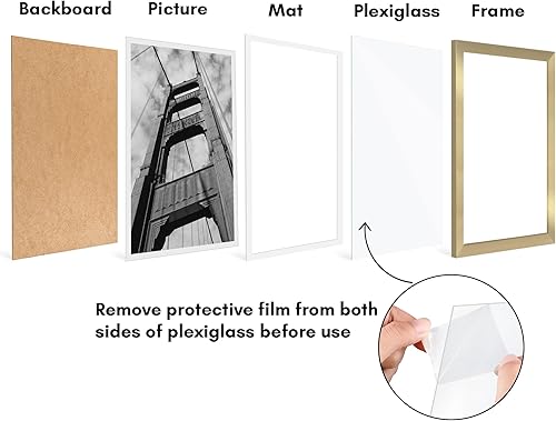Vista 242 de Americanflat Portarretratos de 8 x 12 pulgadas con plexiglás pulido, juego de 2 portarretratos de 6 x 8 pulgadas con paspartú o para fotos de 8 x 12