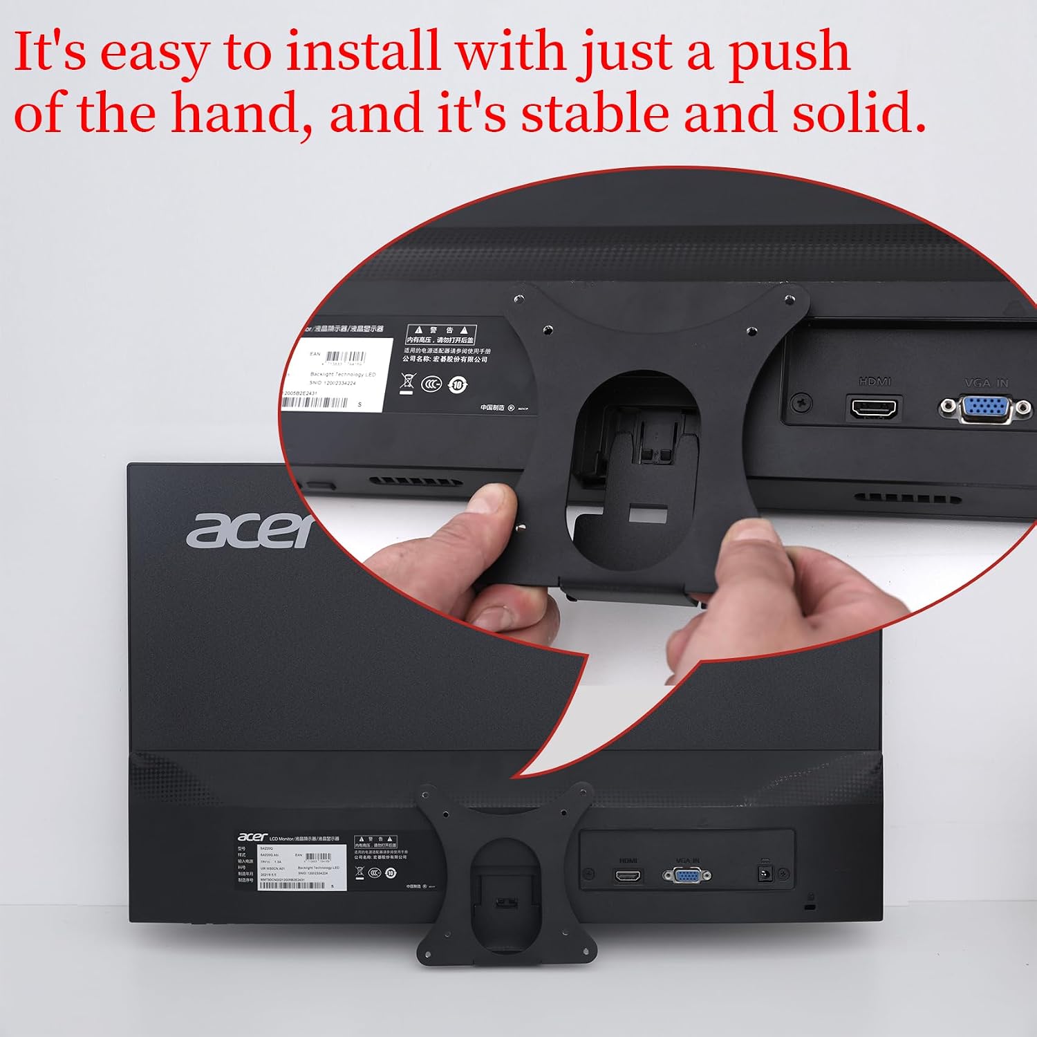 SB220Q VESA Adapter Compatible with Acer SA0,SB0,HA0,R1,RT,G7 Serie Montior image 4