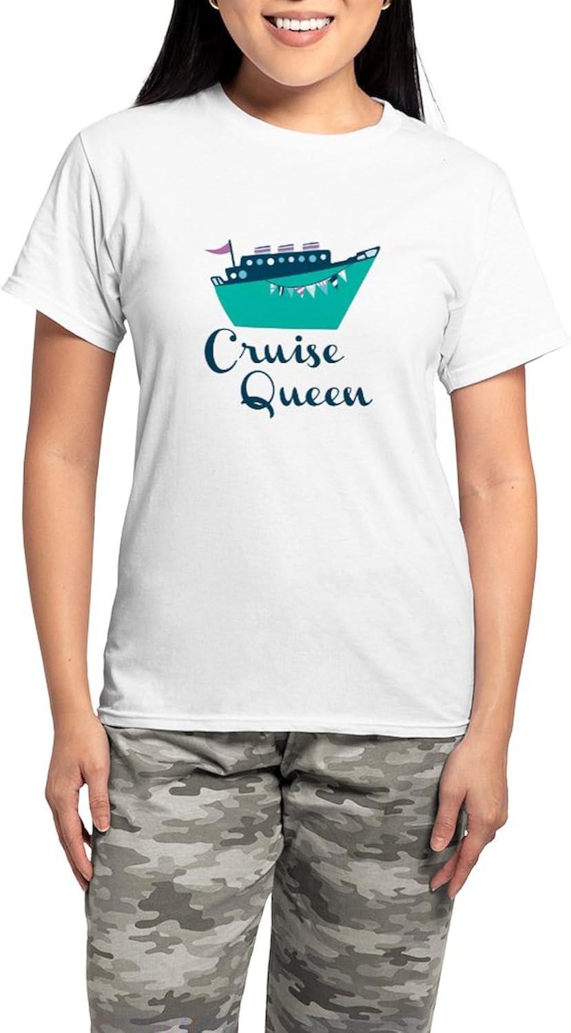 CafePress Cruise Queen Pajamas Women's Novelty Cotton Pajama Set, Comfortable PJ Sleepwear