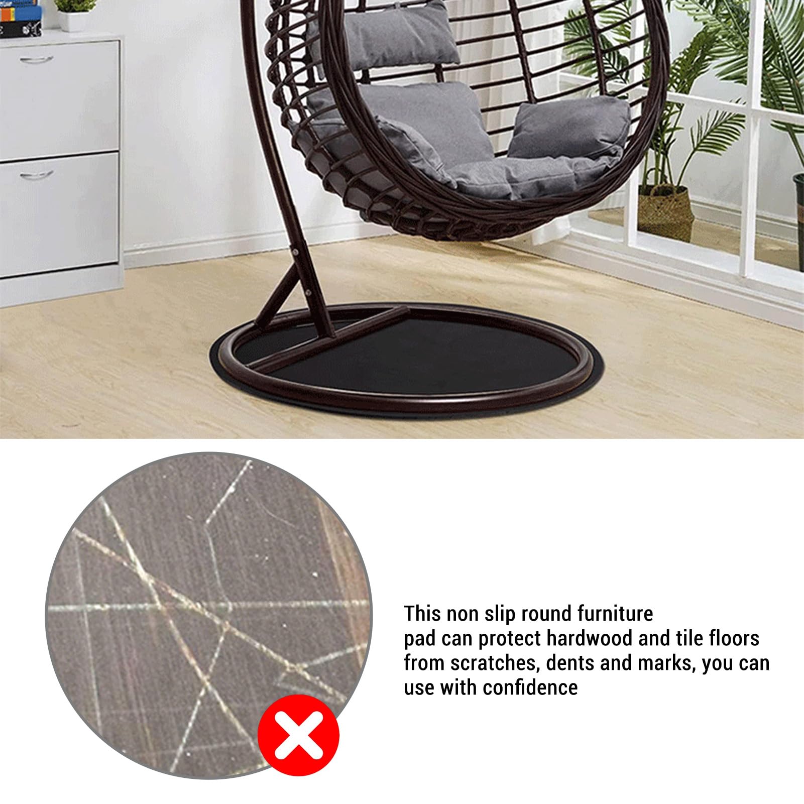 Almohadilla Redonda Antideslizante para Agarre de Muebles, Almohadillas reclinables para Pisos de Madera Dura, Almohadillas Antideslizantes para Muebles, Protectores de Piso para