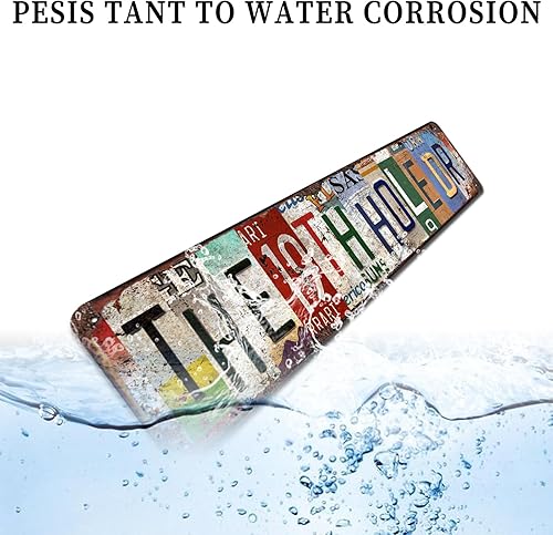 Miniatura 4 de Letrero de metal retro con texto en inglés «The 19th Hole – Arte de pared rústico con temática de golf vintage para bar, cueva de hombre, garaje,