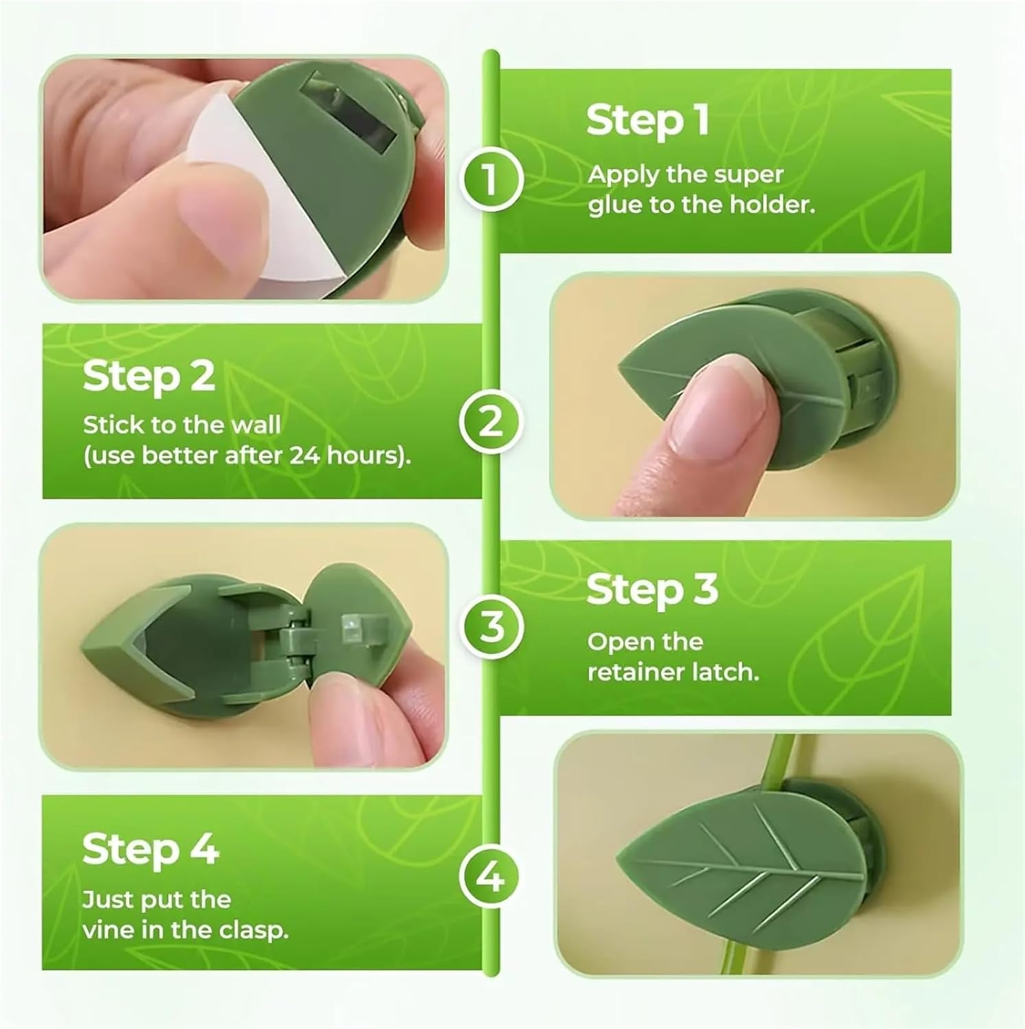 Plant Clips 300 PCS Plant Climbing Wall Fixture Clips Sticker Leaf Fixer for Gardening