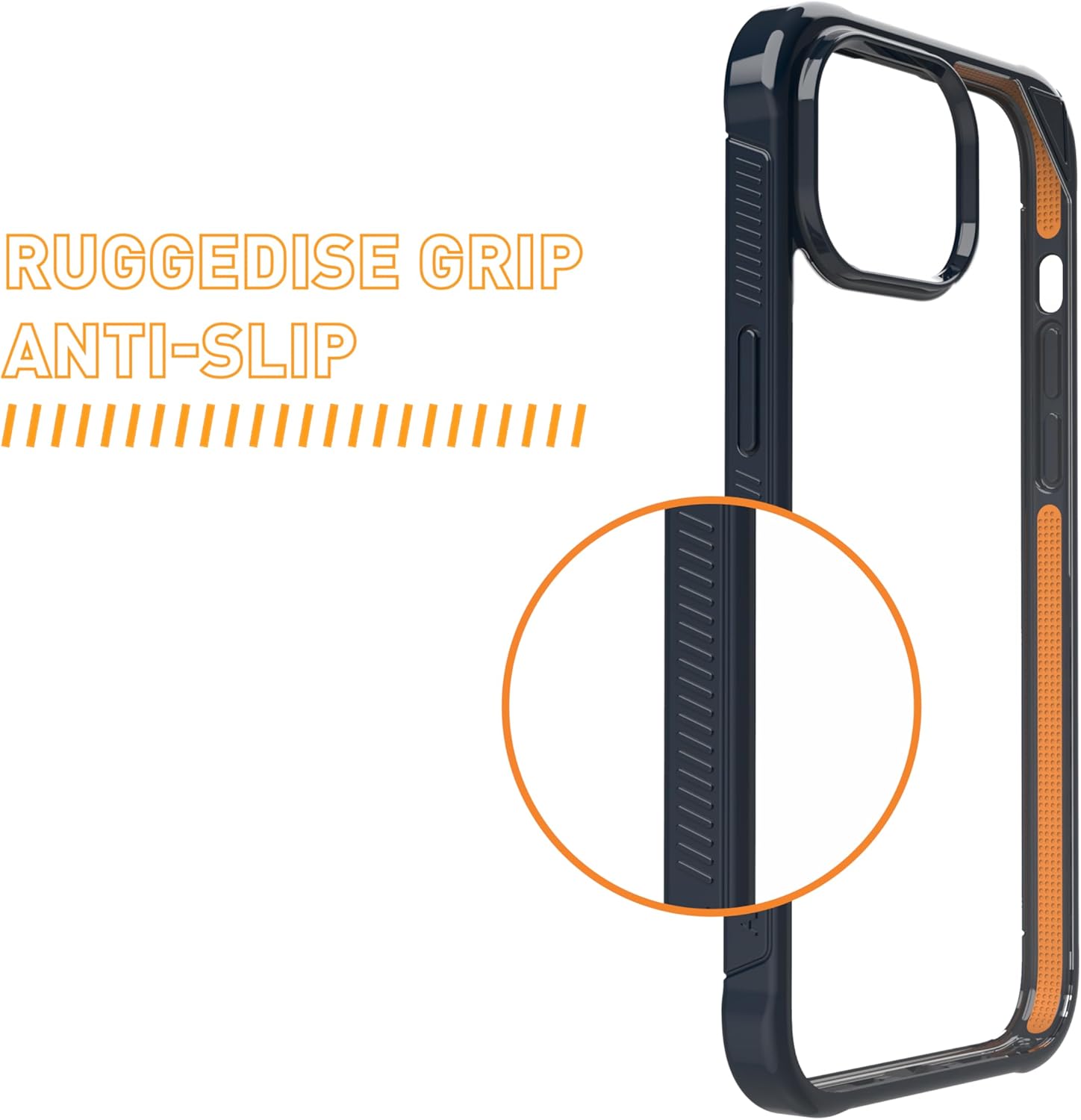 Armor Signature PRO Case for iPhone 15 (Midnight Blue with Orange Tape)