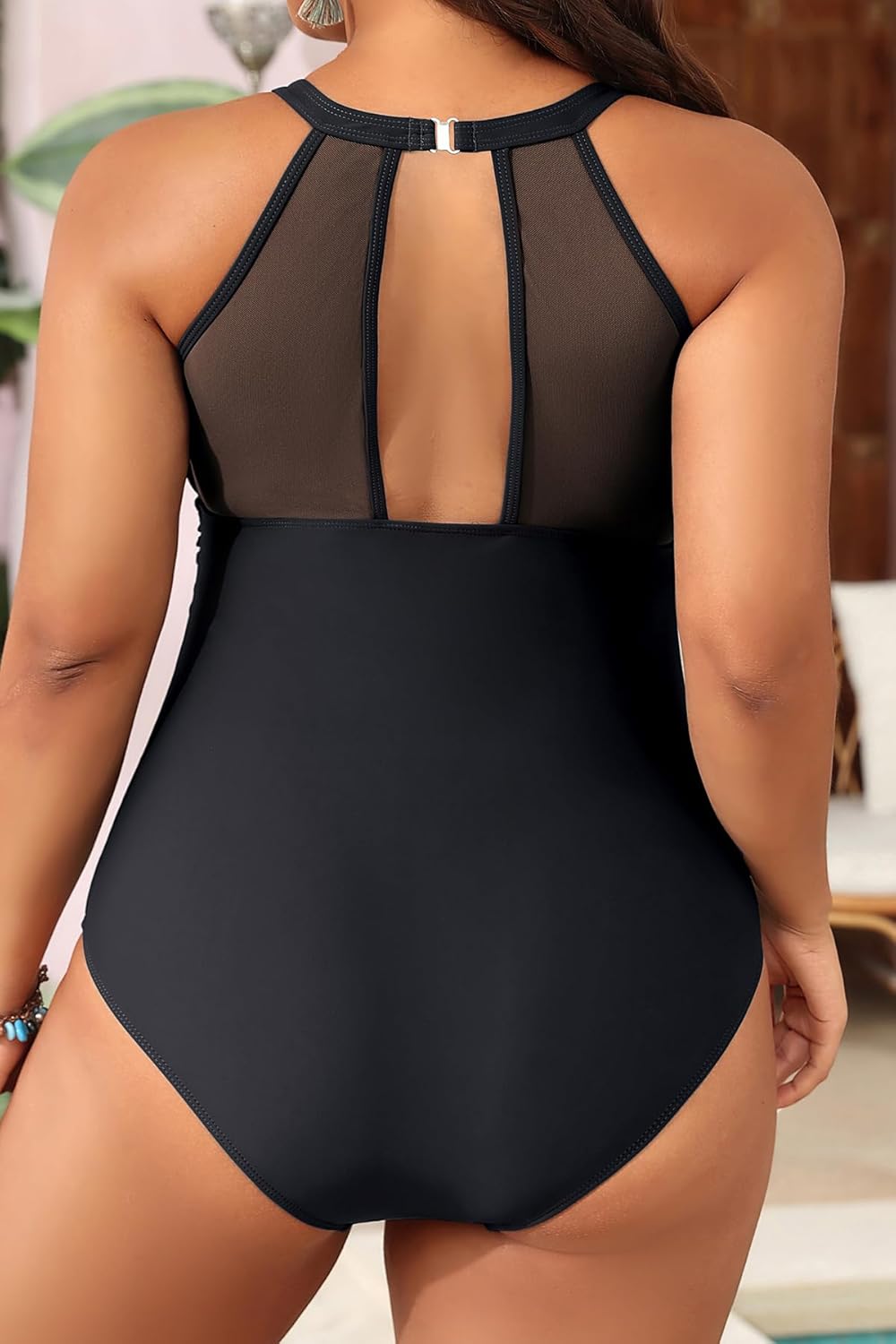 Aqua Eve Plus Size Swimsuit Women One Piece Swimsuit Tummy Control High Neck Bathing Suit Ruched Swimwear - Image 3