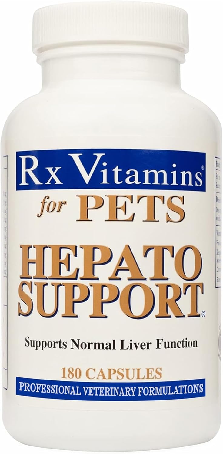 Rx Vitamins Hepato Support for Dogs & Cats - Liver Support Supplement with Milk Thistle for Dogs and Cats - Hepatic Dog Supplement Enriched with Vitamin B Complex - 180 Capsules