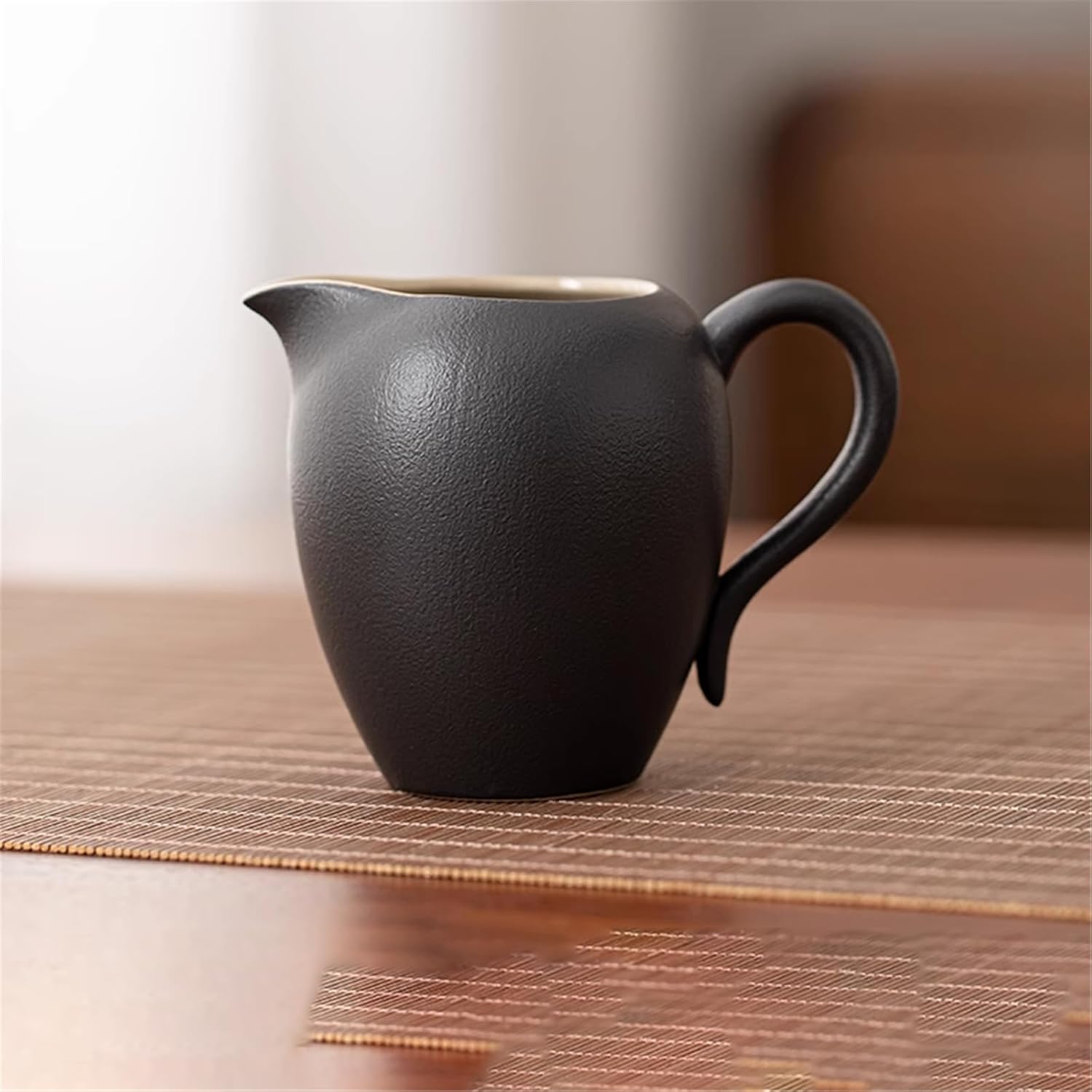 Black Clay Fairness Cup, Tea Strainer Filter Set, Ceramic Tea Pouring Pot-style1