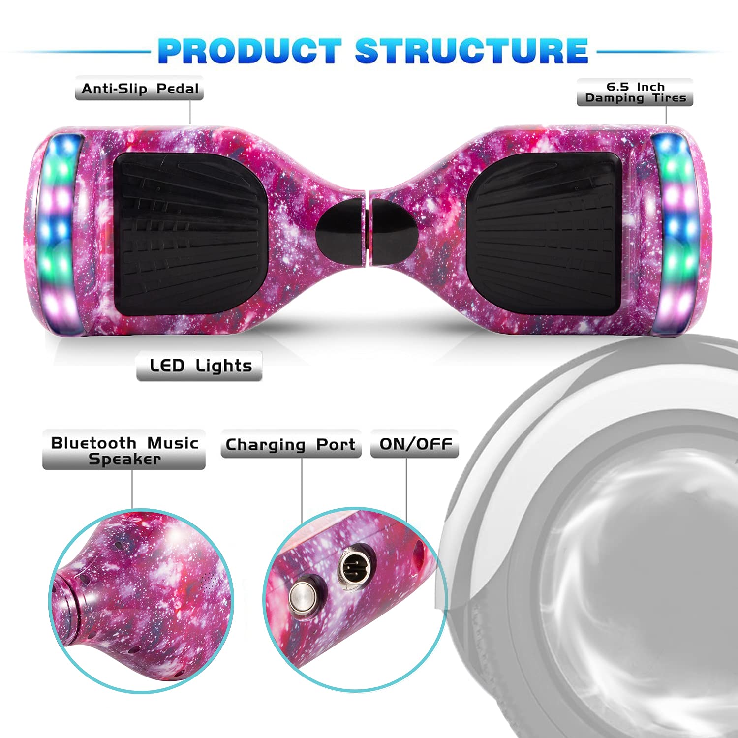 HappyBoard 6.5 Inch Self Balancing Balance Board Skate board