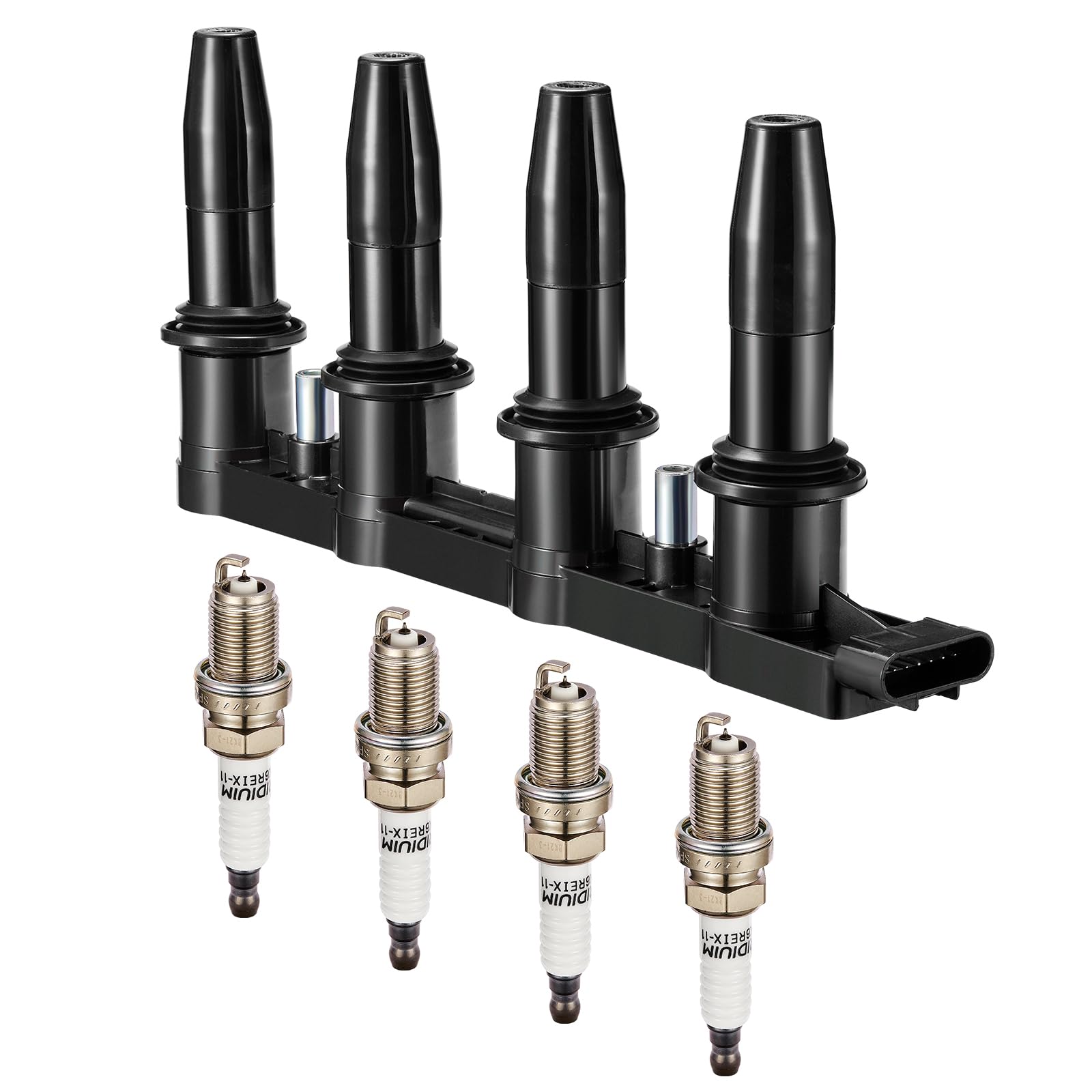 SYKRSS Set of 1 Ignition Coil Pack UF620 and Iridium Spark Plugs 4504 4 Pack Compatible with Chevy 13-15 Cruze 13-17 Sonic 1.8L 2010, Compatible with