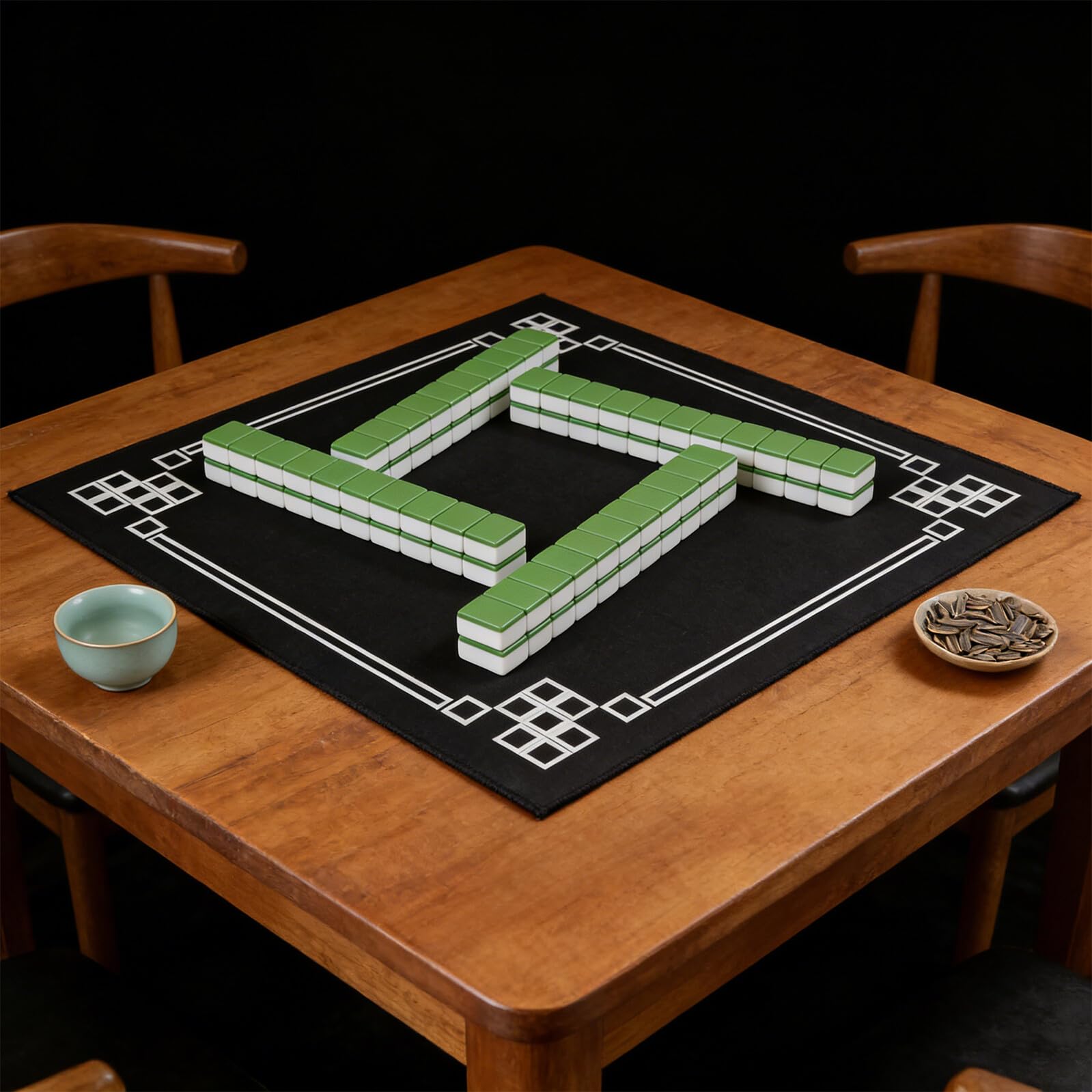 VALICLUD Tappetino Mahjong Quadrato Antiscivolo in Gomma Nera 100x100 Cm per Tavoli da Gioco da Tavolo, Resistente All’usura e Antirumore, Adatto per Partite di Carte e Poker